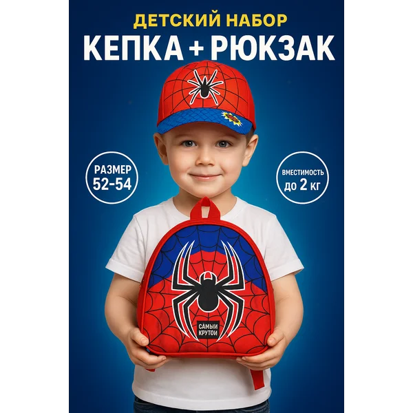 Набор рюкзак и кепка для мальчика р.52-54