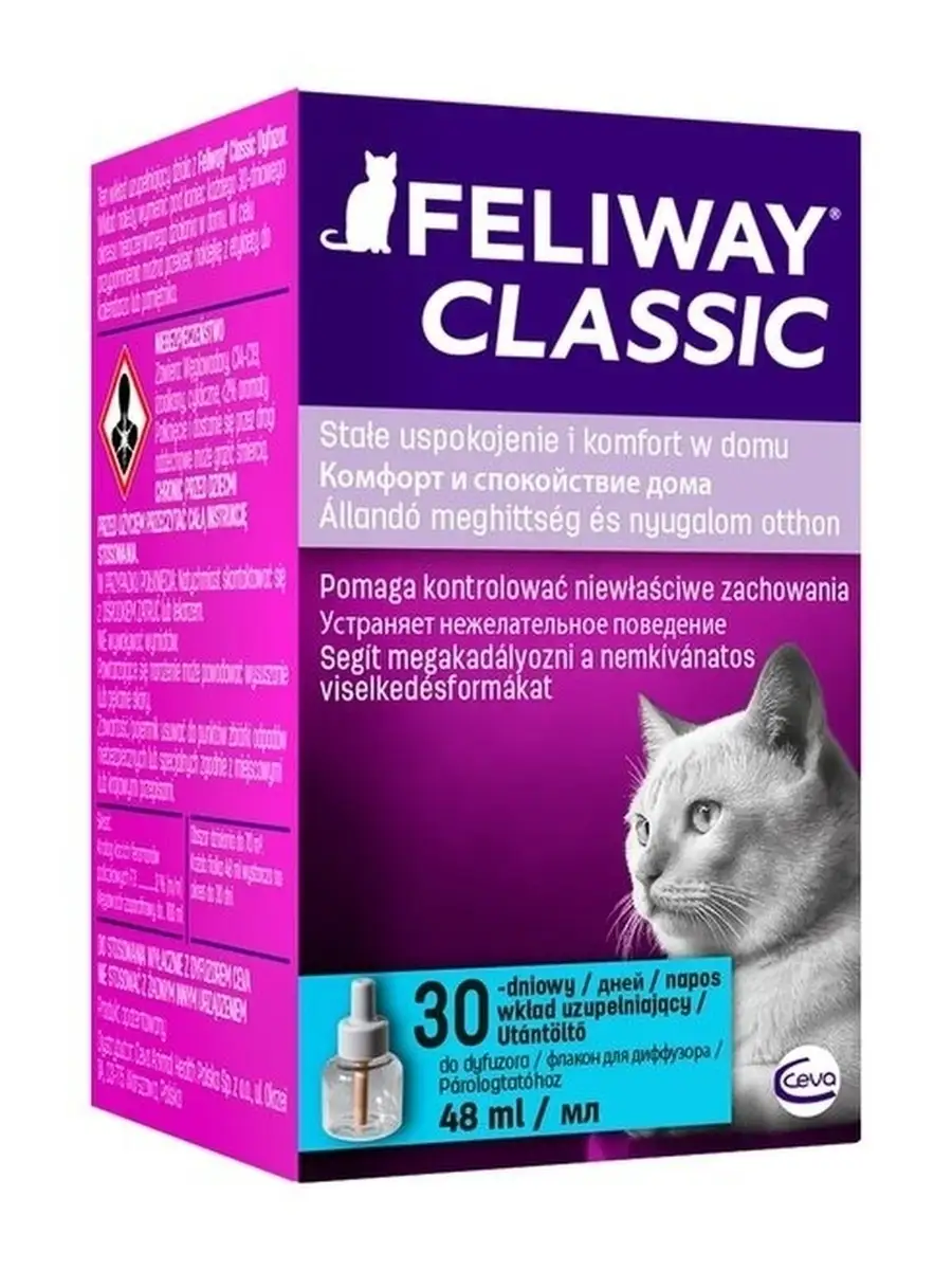 FELIWAY CLASSIC коррекция поведения кошек, сменный блок Ceva 32835129  купить в интернет-магазине Wildberries