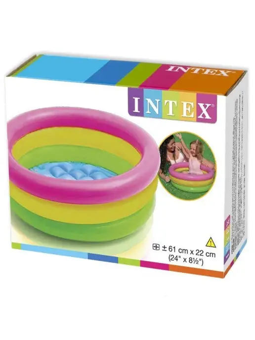 Intex Детский надувной бассейн Радуга 1-3 года, 28 л, фото 6