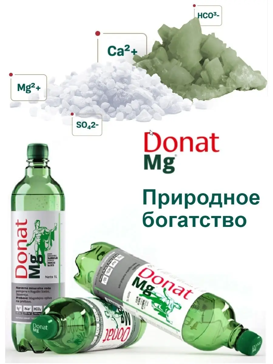 Донат магний, природная вода 1 л х 6 шт Donat Mg 32853726 купить в  интернет-магазине Wildberries