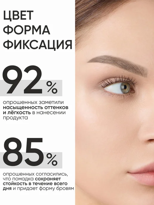 Limoni Помадка для бровей фиксирующая, тон 01, тон 02, фото 5