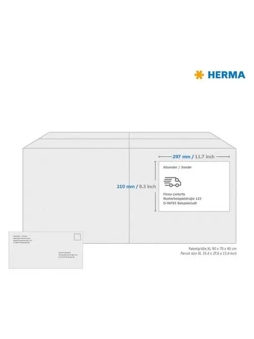 Herma Самоклеящиеся этикетки бумажные матовые зеленые А4 210*297мм, зеленый, фото 7