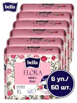 Прокладки женские гигиенические FLORA Rose роза, 60 белла BELLA 32921572 купить за 373 ₽ в интернет-магазине Wildberries