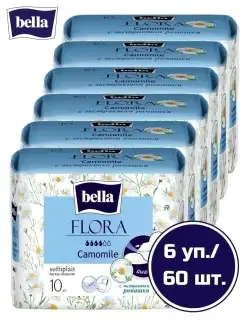 Прокладки FLORA ромашка, 10 шт. х 6 уп. белла BELLA 32921573 купить за 425 ₽ в интернет-магазине Wildberries