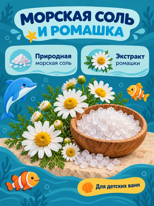 Dr. Aqua Соль для ванн детская Ромашка, 450 гр, 450 г, фото 6
