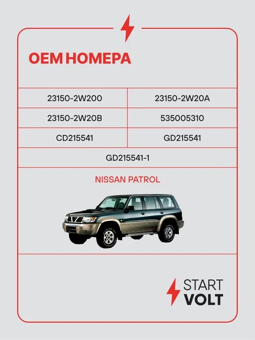 STARTVOLT Шкив с обгонной муфтой генератора Nissan Patrol, вариант, фото 2