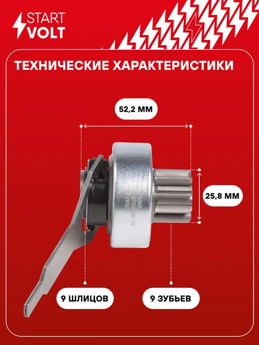 STARTVOLT Бендикс стартера ГАЗ УАЗ ЗМЗ 405 406 409, вариант, фото 3