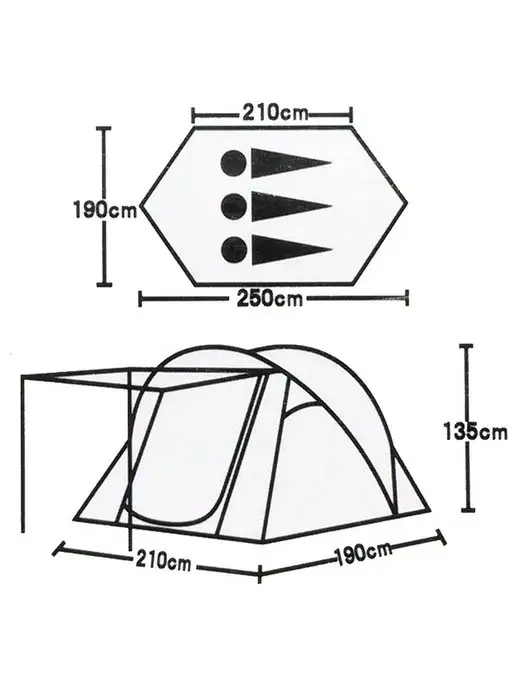 GOODSTORAGE Палатка туристическая 3-местная LANYU LY-1709, зеленый, фото 6