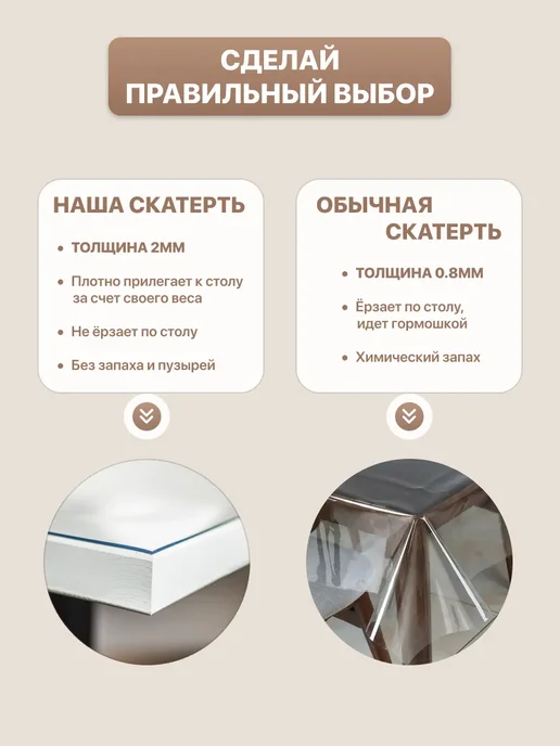 STEKLOOSTOL Скатерть на стол гибкое жидкое стекло 120х80, 120x80, фото 2