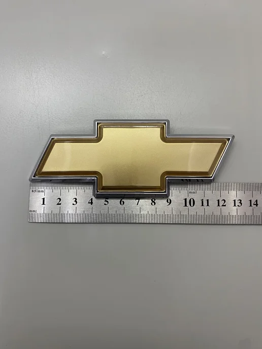 VS-Garage Эмблема на капот багажник Шевроле 13 х 4.5см золотая, 13x4.5 см, фото 3