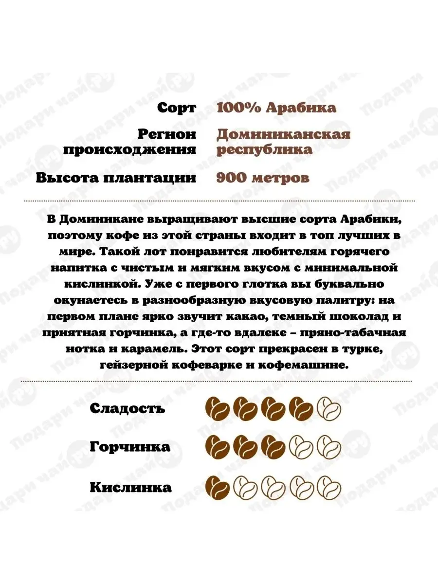 Зерновой Кофе Доминикана 100г-1кг Подари чай 33055221 купить за 2 514 ₽ в  интернет-магазине Wildberries