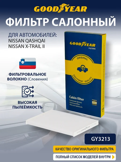 Goodyear Фильтр салонный автомобильный для NISSAN, RENAULT, вариант