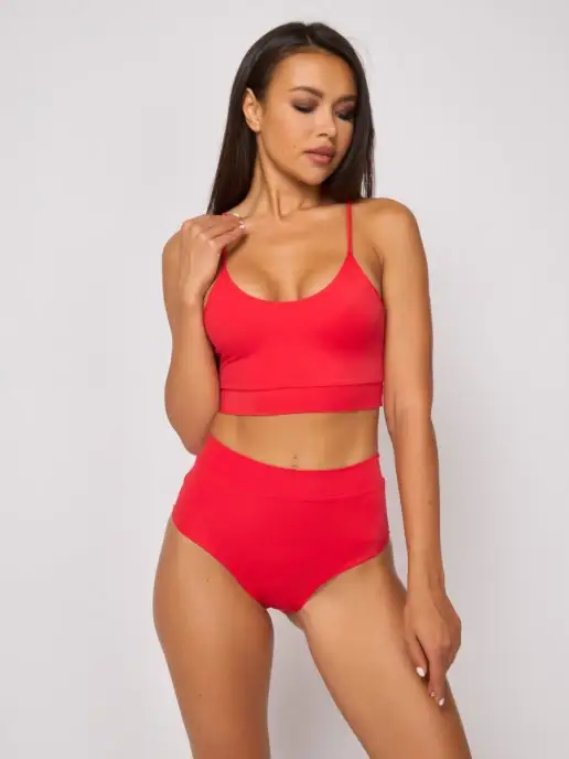 ALTIN swimwear Плавки завышенные с поясом, красный, фото 6