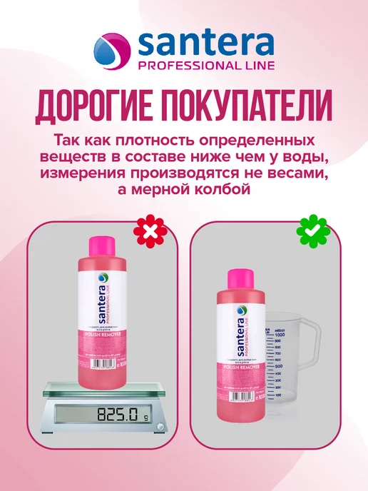 Santera Professional line Жидкость для снятия лака 200 мл Без ацетона с помпой, 200 мл, фото 7