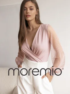 Блузка боди на запах с пышными рукавами Moremio 33179421 купить за 1 824 ₽ в интернет-магазине Wildberries