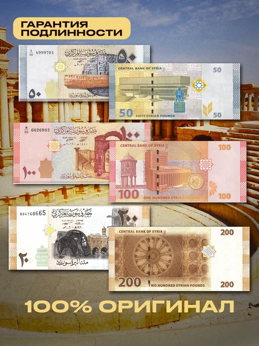 Монетный дискаунтер Коллекционный набор банкнот Сирии 2009-2021, 3 шт, фото 2