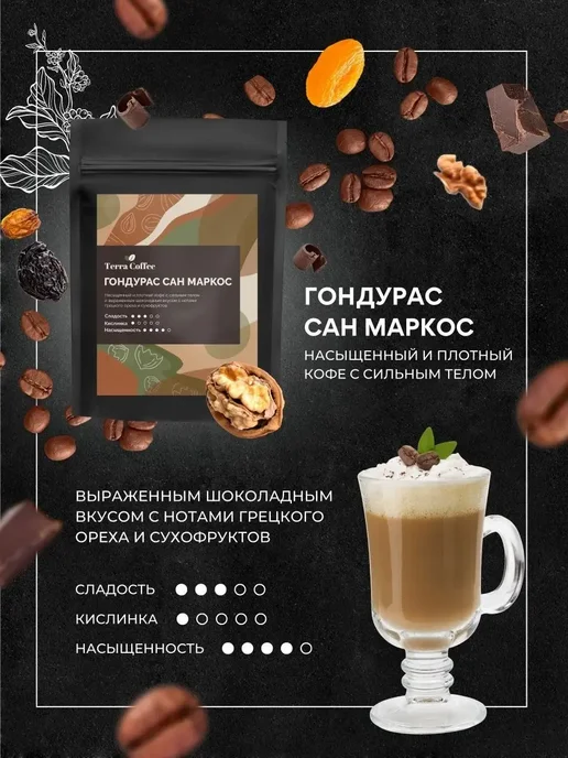 TERRA COFFEE Набор кофе в зернах арабика 5х50 гр, 5x50, фото 3