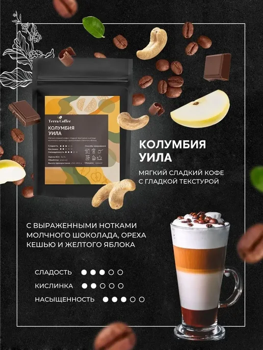 TERRA COFFEE Набор кофе в зернах арабика 5х50 гр, 5x50, фото 5