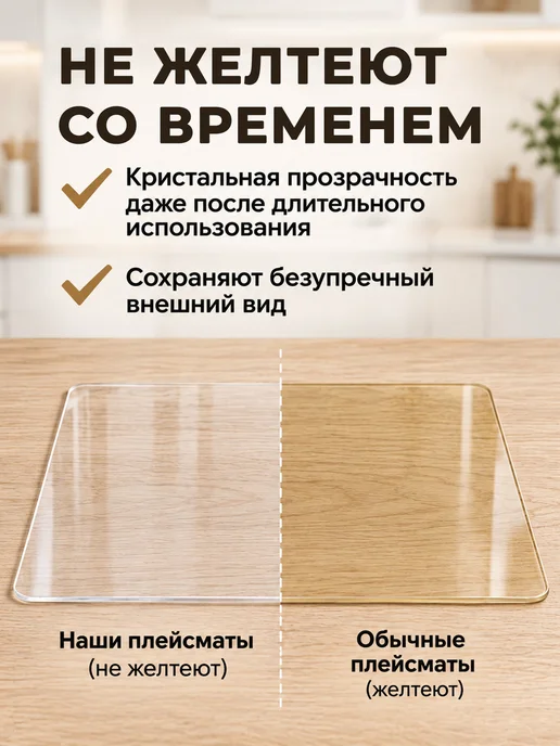 NASTOL Салфетки на стол прозрачные плейсматы прямоугольные, белый, фото 8