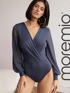Боди с запахом и с пышными рукавами Moremio 33208250 купить за 1 875 ₽ в интернет-магазине Wildberries