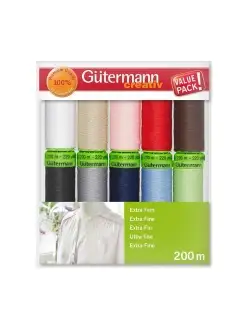 Нитки для шитья Extra Fine 200м 10шт Gutermann 33259628 купить за 1 507 ₽ в интернет-магазине Wildberries