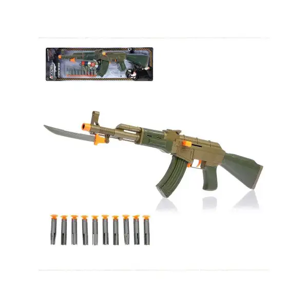 Автомат АК-47, с мишенью, стреляет присосками