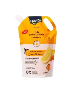 Средство для мытья посуды Qualita Lemon Orange, 500 мл QUALITA 33338661 купить за 136 ₽ в интернет-магазине Wildberries