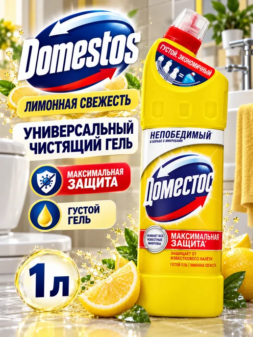 Доместос Средство для унитаза 1л, 1 л