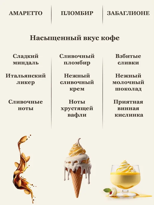 Feliche Кофе молотый 3 шт по 250 г Амаретто Пломбир Забаглионе, 3 шт, 250 г, фото 2