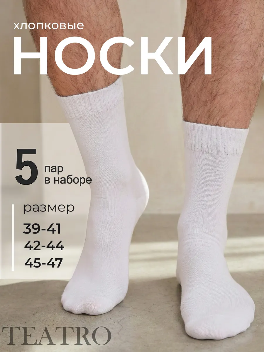 Носки набор 5 ПАР хлопок, высокие, классические