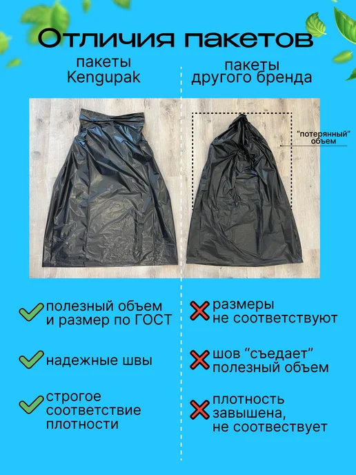Kenguru_pack Мешки для мусора, мусорные пакеты, 120 л, 120 л, фото 7