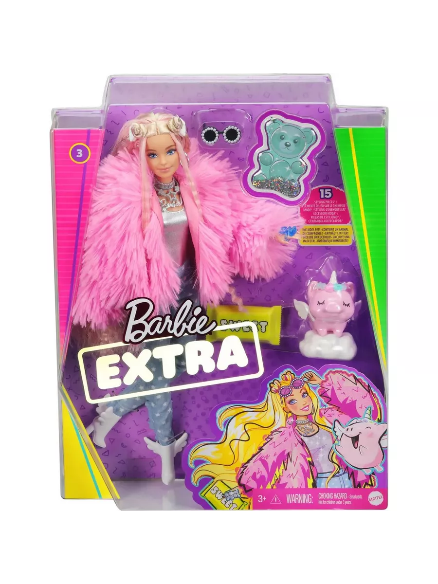 Кукла Барби Экстра в розовой шубке GRN28 Barbie 33510535 купить за 3 849 ₽  в интернет-магазине Wildberries