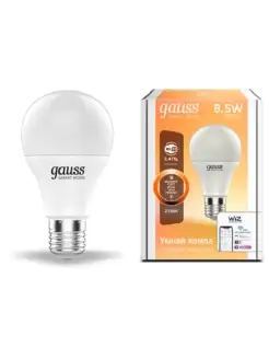 Лампа Gauss SmartHome A60 8,5W 806lm 2700К E27 дим LED Gauss 33523823 купить за 468 ₽ в интернет-магазине Wildberries