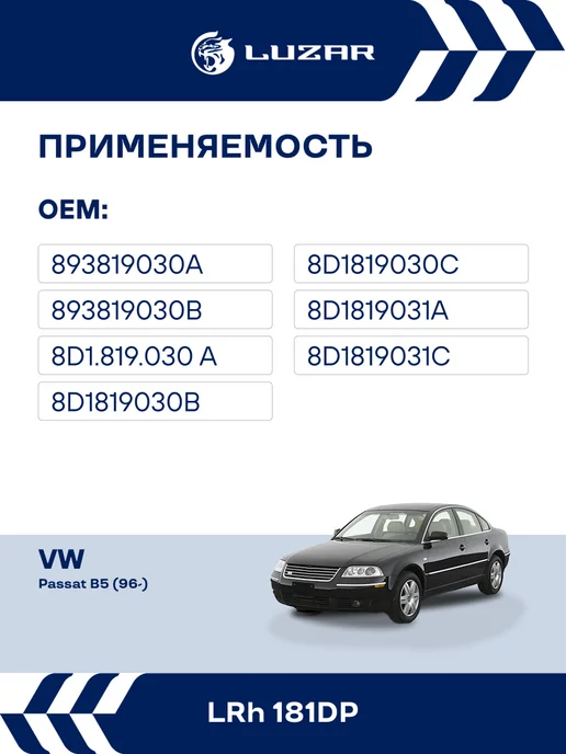 LUZAR Радиатор отопителя VW Passat B5, вариант, фото 2