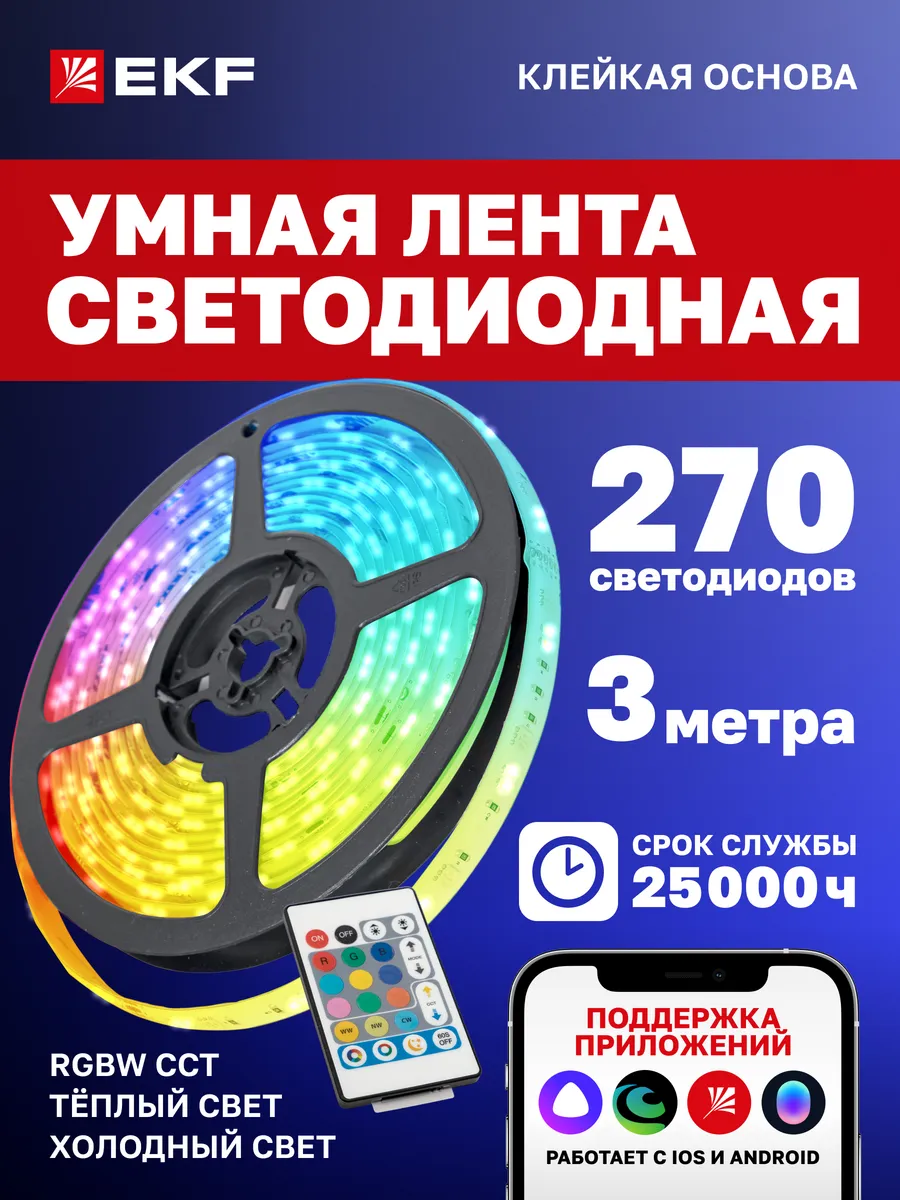 Светодиодная лента умная 3м RGBW с Алисой