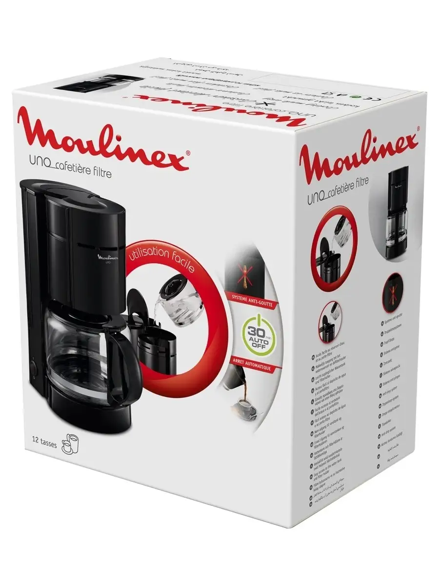 Кофеварка капельная Uno FG121811, 800Вт Moulinex 33577971 купить за 4 339 ₽  в интернет-магазине Wildberries