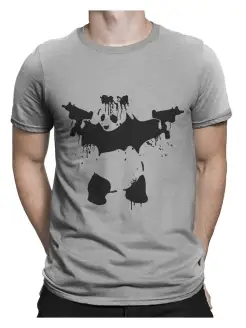 Футболка с принтом Бэнкси Панда с Оружием/Мужская Banksy Dream Shirts 33619232 купить за 1 242 ₽ в интернет-магазине Wildberries