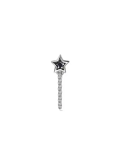 Vesna jewelry Лабрет в ухо пирсинг белое золото 585 звезда, белый, фото 3