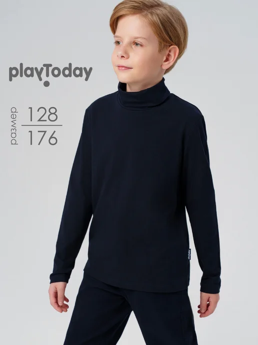 PlayToday Водолазка трикотажная синяя для школы, синий