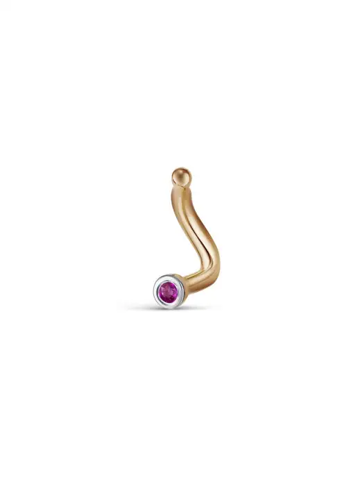 Vesna jewelry Пирсинг в нос золото 585 с рубином, золотой