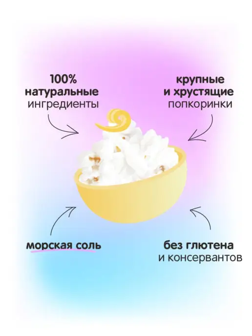 Holy Corn Попкорн микроволновый соленый Сливочное масло СВЧ, 5шт, 5 шт, фото 2