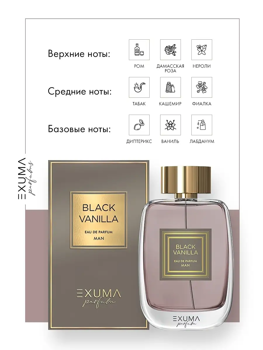 Black Vanilla Парфюмерная вода Exuma Parfums 33680357 купить за 7 197 ₽ в  интернет-магазине Wildberries