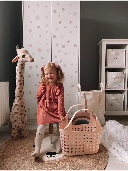 Bumashka Shop Интерьерные наклейки на стену горошек, бежевый, фото 2