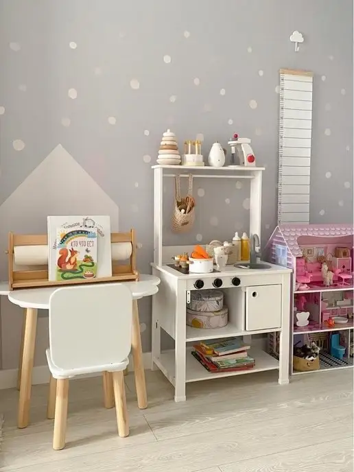 Bumashka Shop Интерьерные наклейки на стену горошек, бежевый, фото 5