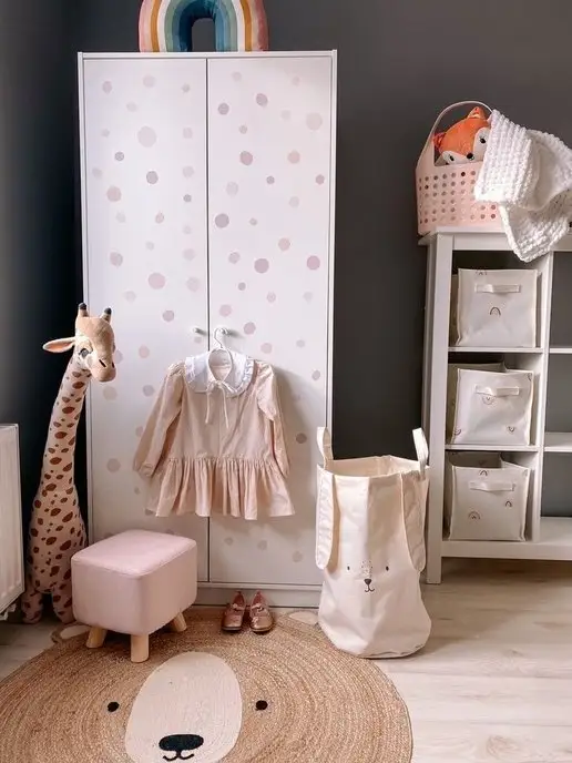 Bumashka Shop Интерьерные наклейки на стену горошек, бежевый, фото 7