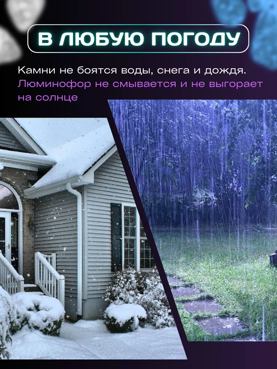 Светящиеся натуральные камни для декора 1кг Need For Home 33714181 купить  за 558 ₽ в интернет-магазине Wildberries