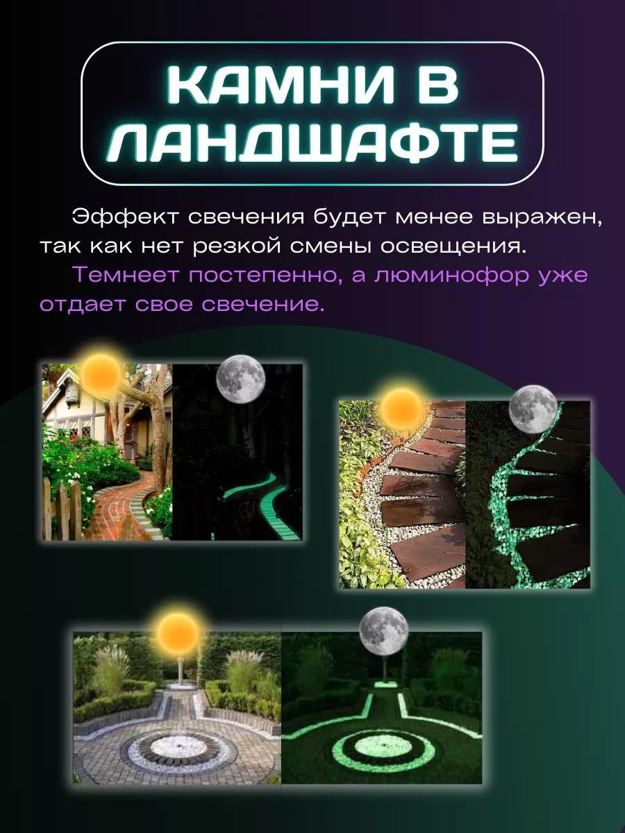 Светящиеся натуральные камни для декора 1кг Need For Home 33714181 купить  за 558 ₽ в интернет-магазине Wildberries