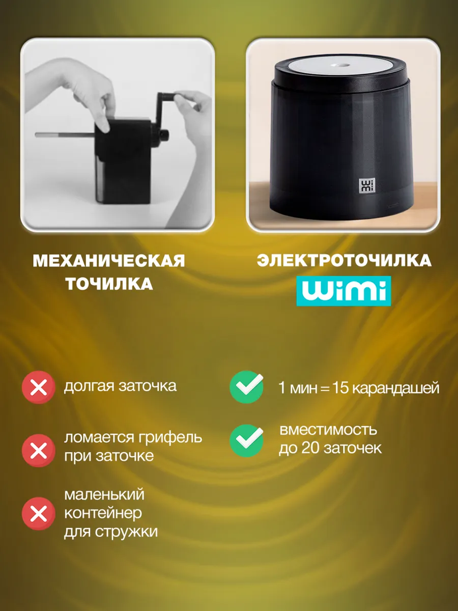 Электрическая точилка для карандашей WiMi 33715072 купить за 634 ₽ в  интернет-магазине Wildberries