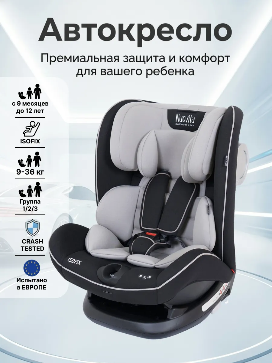 Автокресло 9-36кг изофикс детское до 12 лет Maczione N123i-2