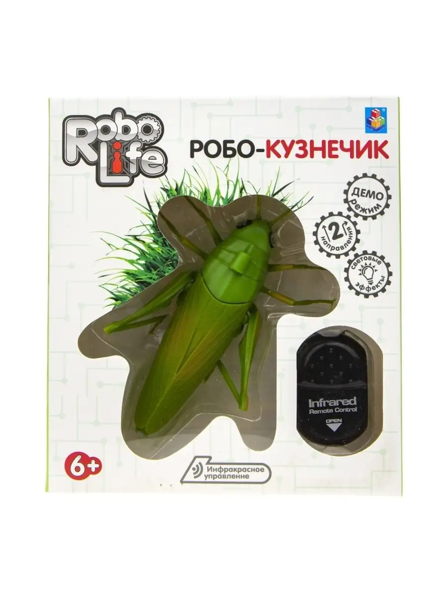 Интерактивная игрушка кузнечик РобоЛайф зеленый таракан 1Toy 33936863  купить за 828 ₽ в интернет-магазине Wildberries